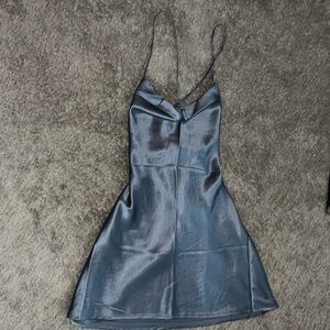 SMALL Hollister California Blue Silk Slip Dress